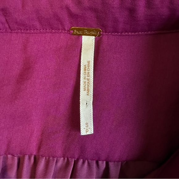 Free People Magenta Best of Both Worlds Button-Down 1/2 Sheer Shirt Size S #1664 - Picture 6 of 8
